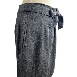 DownEast Gray-Heather Pencil Skirt with Bow Tie